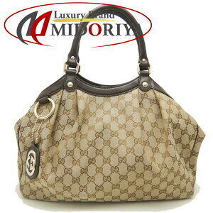 Gucci Sukey Tote Bag GG Canvas Leather Beige